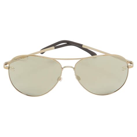 chanel gold aviator sunglasses|chanel aviator sunglasses 4189tq.